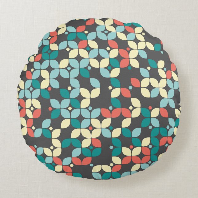Timeless geometric seamless pattern, abstract desi round cushion (Front)