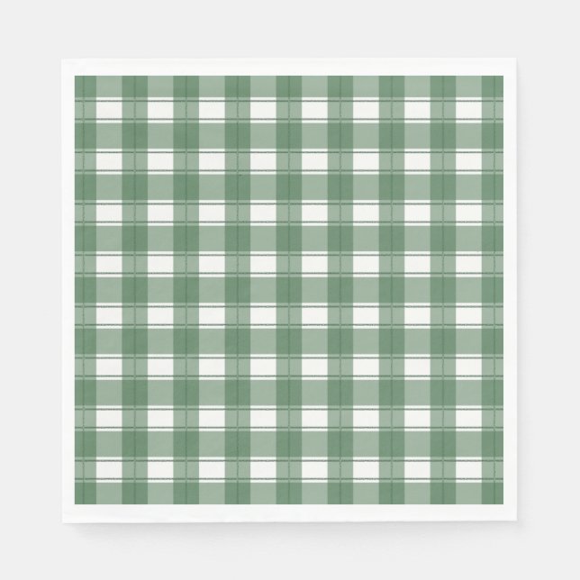 Timeless Gingham Green Napkin (Front)