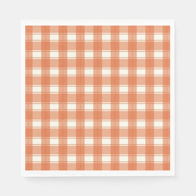 Timeless Gingham Orange Napkin (Front)