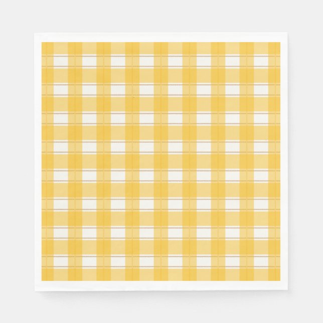 Timeless Gingham Yellow Napkin (Front)