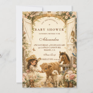 Timeless Girl Western Boho Baby Shower Invitation