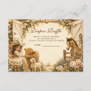 Timeless Girl Western Boho Diaper Raffle Enclosure Card