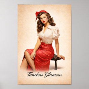 Timeless Glamour Vintage Pin-Up Art Print