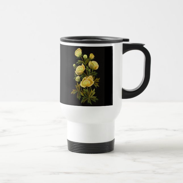 Timeless Globeflower White Travel Mug (Right)