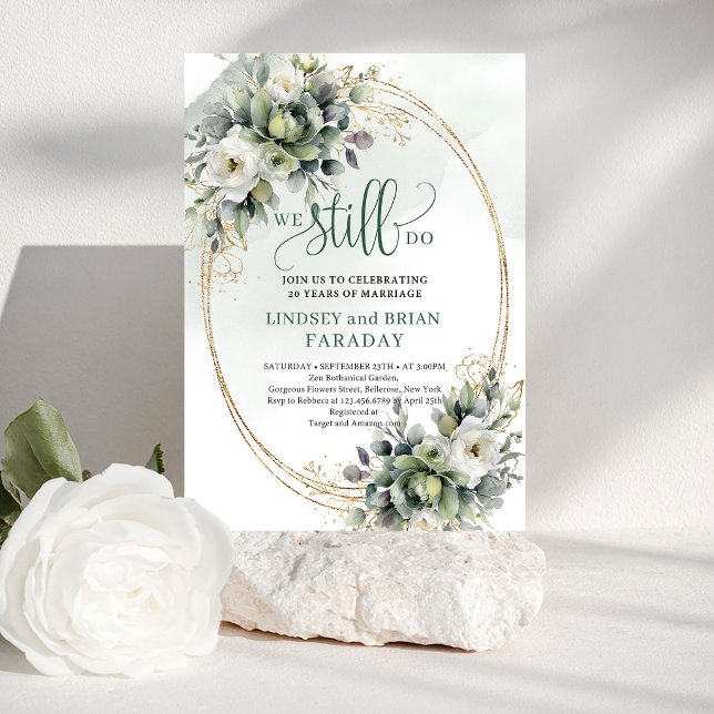 Timeless Green and White We Still Do Invitation (Timeless Green and White We Still Do Invitation)