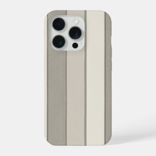 Timeless Greige Painterly Cabana Stripe Pattern iPhone 15 Pro Case