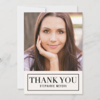 Timeless Grid EDITABLE COLOR Thank You Card