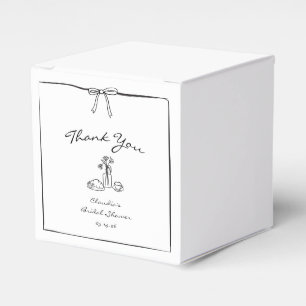 Timeless Hand-Drawn Bridal Shower Chic Thank You  Favour Box
