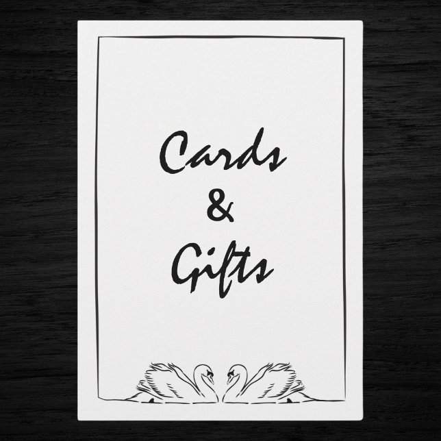 Timeless Hand Drawn Swan Cards and Gifts Sign (Creator Uploaded)
