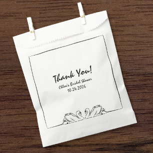 Timeless Handwritten Swan Bridal Shower Thank You Favour Bags