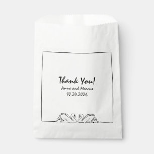 Timeless Handwritten Swan Bridal Shower Thank You Favour Bags