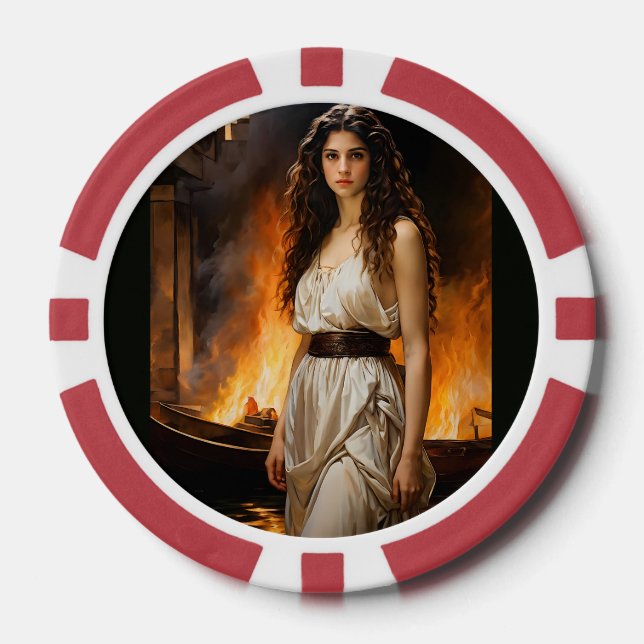 "Timeless Helen: Troy’s Catalyst" Poker Chips (Front)