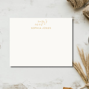 Timeless Honey Gold Paw Stationery Note Card