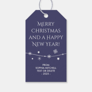Timeless - Indigo Blue - Snowflake Gift Tags