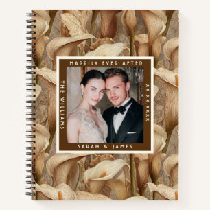 Timeless Ivory Calla Lilies Fantasy Wildflower  Notebook