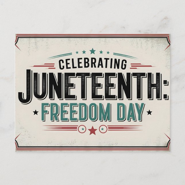 Timeless Juneteenth | Celebrating Freedom Day Holiday Postcard (Front)