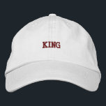 Timeless Khaki Cap Cute Royal King Embroidery Hat<br><div class="desc">The embroidered "King" text adds a bold touch to this white cotton hat. With an adjustable strap for the perfect fit,  it's a great way to showcase your style with a regal flair.</div>