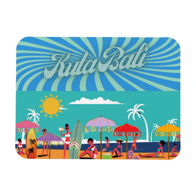 Timeless Kuta: Fun Bali Postcard Magnet (Horizontal)