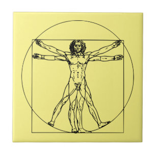 Timeless Leonardo da Vinci Artwork Vitruvian Man Tile