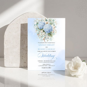 Timeless Light Blue Hydrangea Wedding Invitation