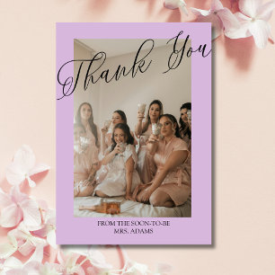 Timeless Lilac Photo Bridal Big Thank You Card