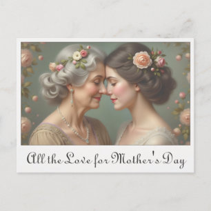 Timeless Love Between Mother and Daughter Holiday Postcard