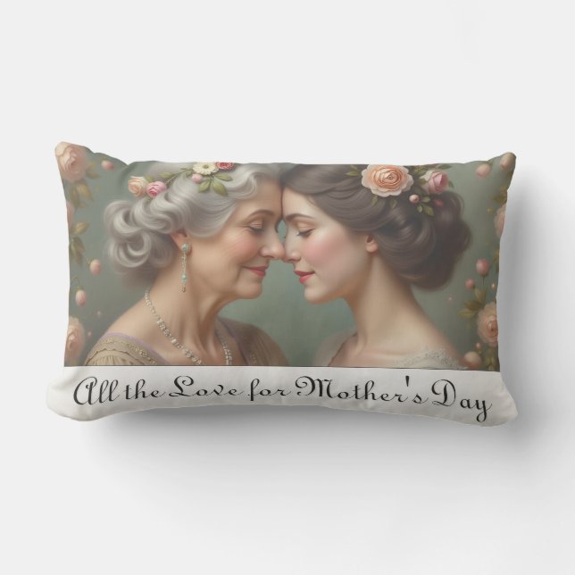 Timeless Love Between Mother and Daughter Lumbar Cushion (Front)