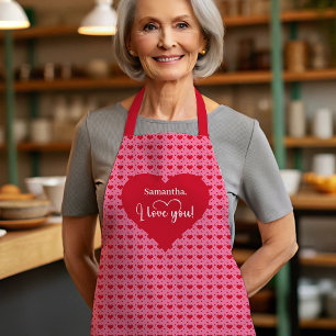 Timeless Love Hearts Personalized Valentine Gift   Apron