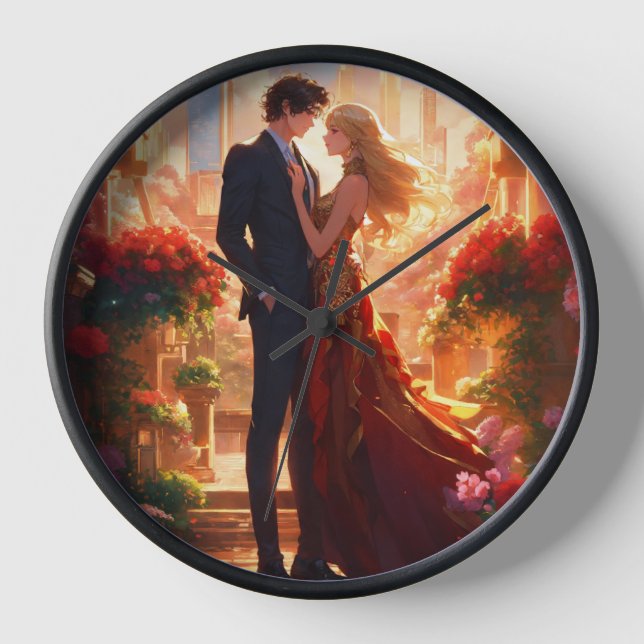 "Timeless Love: Romantic Wall Clock" Clock (Front)