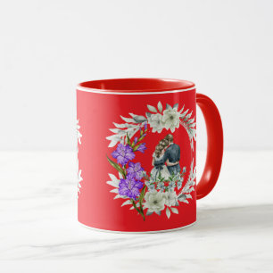 Timeless love story bright red mug