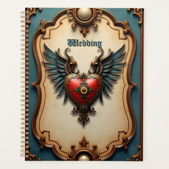 Timeless love, surreal elegance in steampunk style planner (Front)