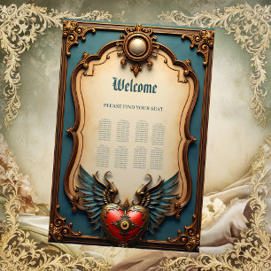 Timeless love, surreal elegance in steampunk style poster