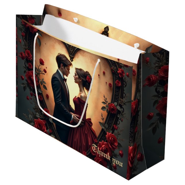Timeless Love –Victorian Gothic Wedding Collection Large Gift Bag (Front Angled)