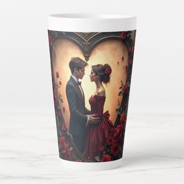 Timeless Love –Victorian Gothic Wedding Collection Latte Mug (Front)