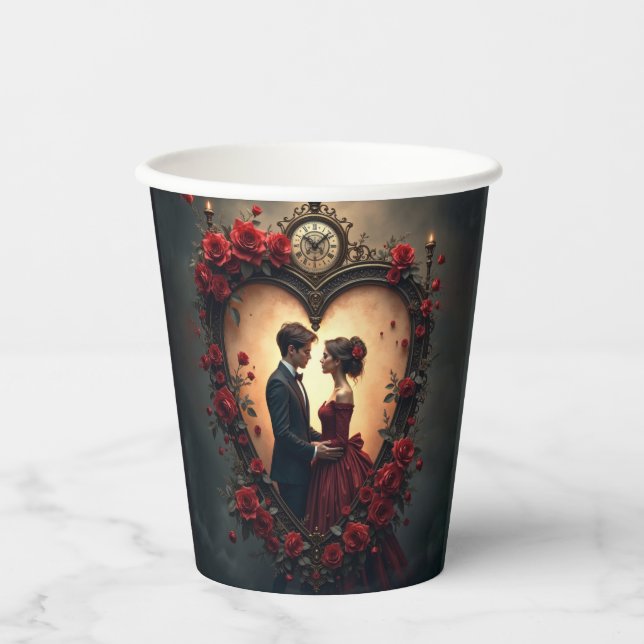 Timeless Love –Victorian Gothic Wedding Collection Paper Cups (Front)
