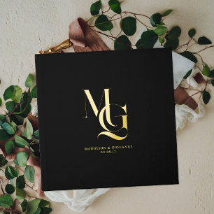 Timeless Luxury Minimal Monogram Wedding Guest Book