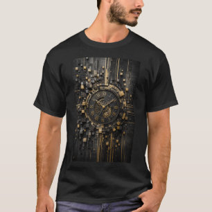 Timeless Mechanism Luxury 3D Micro Mosaic Clock T-Shirt