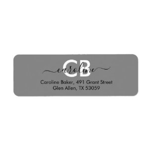 Timeless - Medium Grey Monogram Address Label