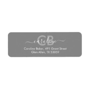 Timeless - Medium Grey Monogram Address Label