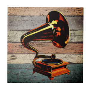 Timeless Melody: Vintage Gramophone Tile