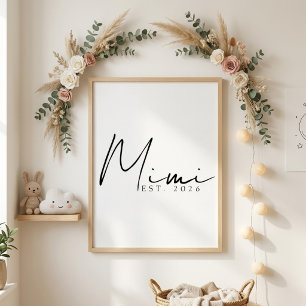 Timeless Mimi EST Year Elegant Family Script Poster