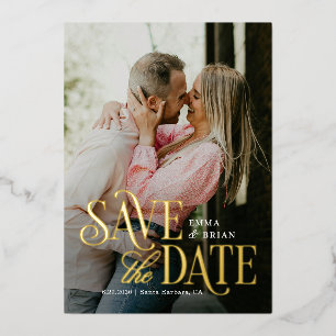 Timeless Mode REAL FOIL Save The Date Card