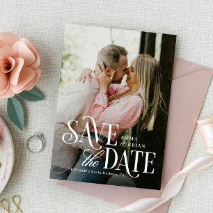 Timeless Mode Wedding Save The Date Card