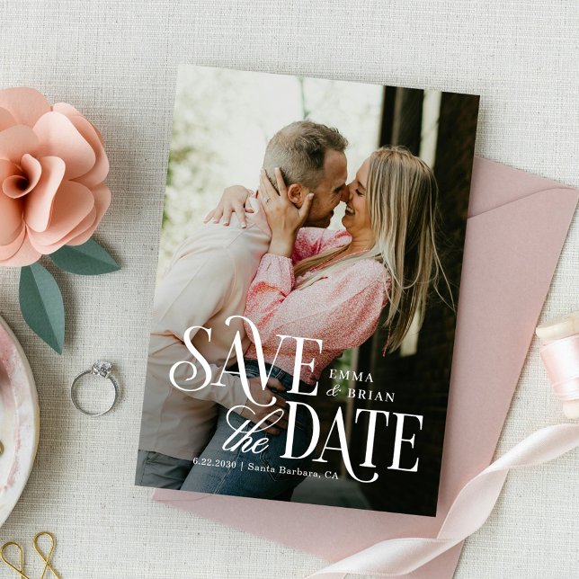 Timeless Mode Wedding Save The Date Card (Creator Uploaded)