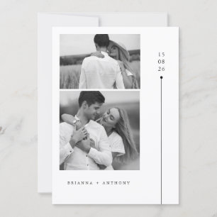 Timeless  Modern Black & White Photo Wedding Invitation
