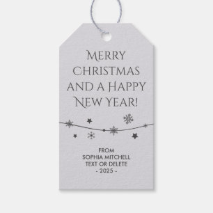 Timeless - Moonlit Grey - Snowflake Gift Tags