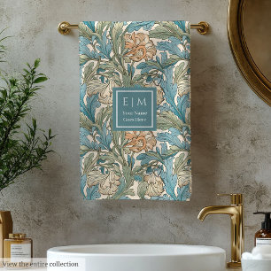 Timeless Morris Inspired Personalised Floral Bath Towel Set