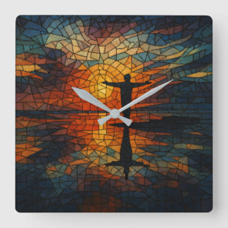 Timeless Mosaic: Surreal Cubist Wall Clock