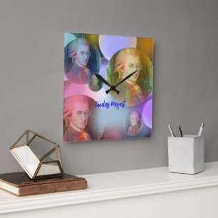 Timeless Mozart Music  Square Wall Clock