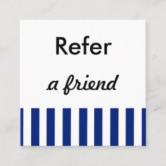 Timeless Navy White Stripes | Executive Signature  Referral Card